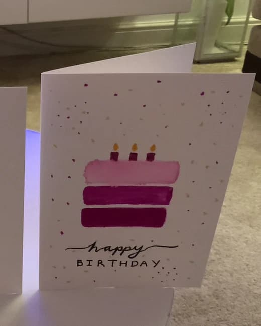 Pink Cake Birthday Card