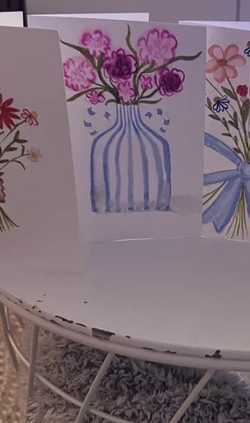 Blue Vase Flowers Card